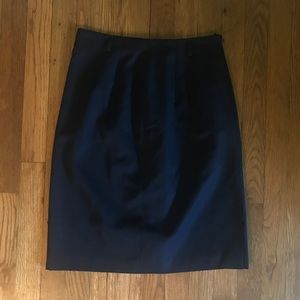 Navy Wool Pencil Skirt (Talbots)